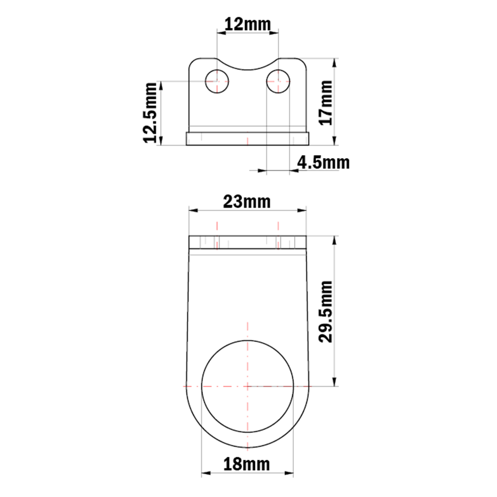 66-218-1 MODULAR SOLUTIONS ALUMINUM BRACKET<br>18MM SENSOR HOLDING